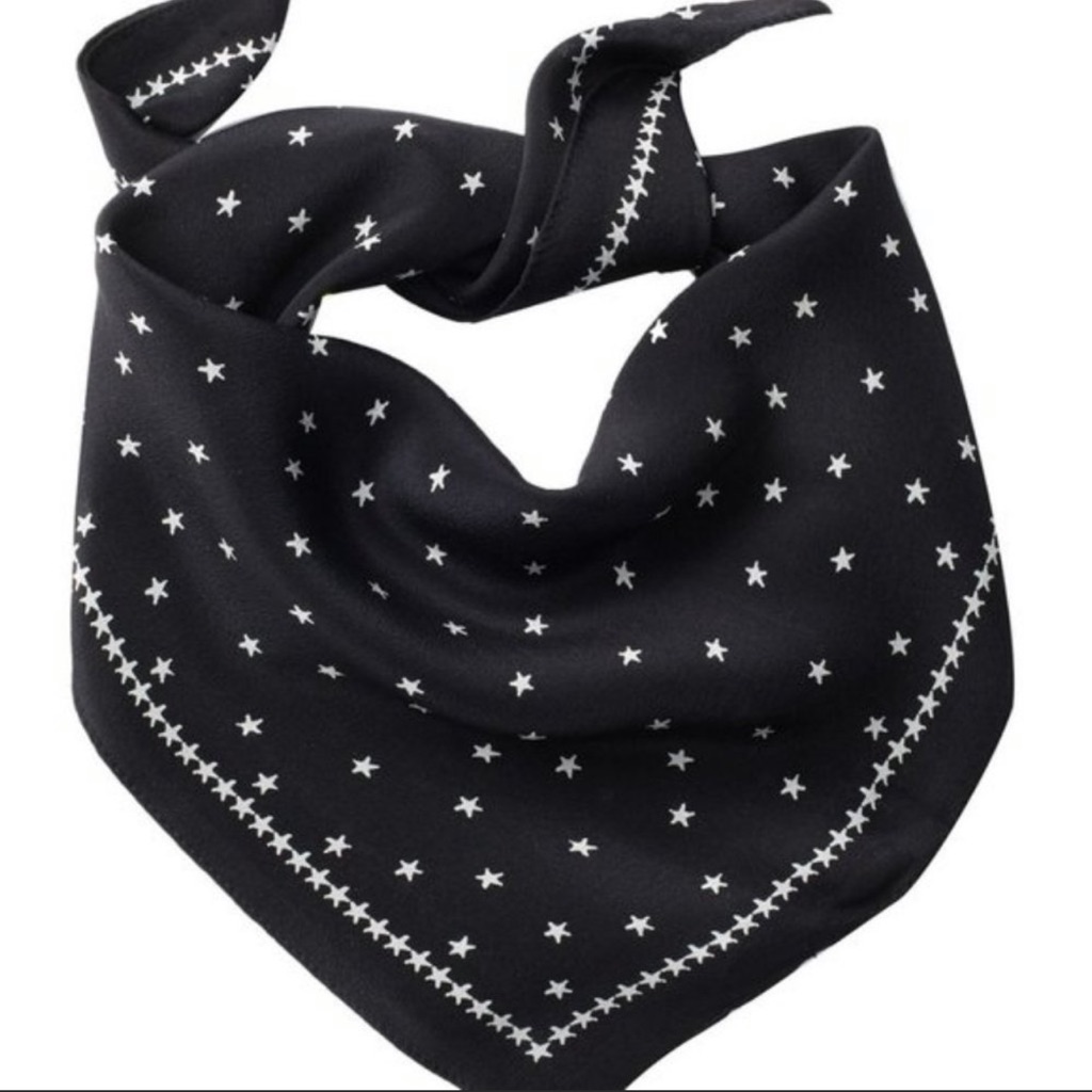 Madewell Silk Bandana Scarf Navy